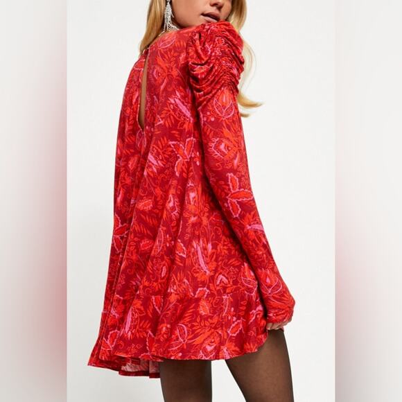 Free People Hello Lover Red Mini Dress - Size XS - Picture 2 of 8